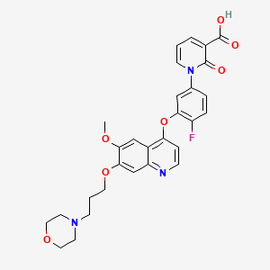 1-(4-Fluoro-3-((6-methoxy-7-(3-morpholinopropoxy)quinolin-4-yl)oxy)phenyl)-2-oxo-1,2-dihydropyridine-3-carboxylic acid