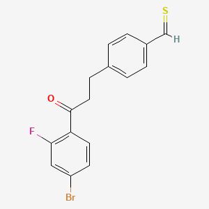 4-[3-(4-Bromo-2-fluorophenyl)-3-oxopropyl]thiobenzaldehyde