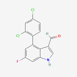 4-(2,4-Dichlorophenyl)-6-fluoro-1H-indole-3-carbaldehyde