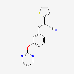 molecular formula C17H11N3OS B1308798 (E)-3-[3-(2-pyrimidinyloxy)phenyl]-2-(2-thienyl)-2-propenenitrile 