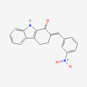 molecular formula C19H14N2O3 B1308802 2-[(E)-(3-nitrophenyl)methylidene]-2,3,4,9-tetrahydro-1H-carbazol-1-one 