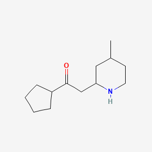 molecular formula C13H23NO B13088038 1-Cyclopentyl-2-(4-methylpiperidin-2-yl)ethan-1-one 