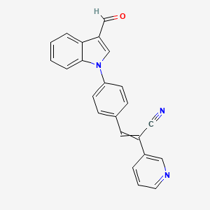 molecular formula C23H15N3O B1308806 (Z)-3-[4-(3-formyl-1H-indol-1-yl)phenyl]-2-(3-pyridinyl)-2-propenenitrile 
