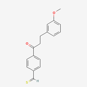 molecular formula C17H16O2S B13088077 4-[3-(3-Methoxyphenyl)propanoyl]thiobenzaldehyde 