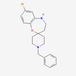 molecular formula C20H23BrN2O B13088105 1'-Benzyl-7-bromo-4,5-dihydro-3H-spiro[benzo[B][1,4]oxazepine-2,4'-piperidine] 