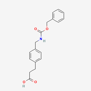 molecular formula C18H19NO4 B13088118 3-(4-((((Benzyloxy)carbonyl)amino)methyl)phenyl)propanoic acid CAS No. 1131595-04-4