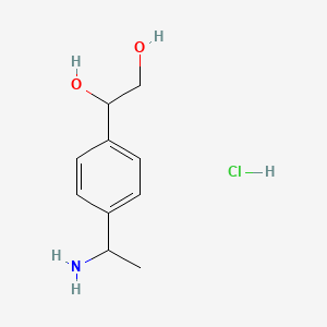 molecular formula C10H16ClNO2 B13088135 1-(4-(1-Aminoethyl)phenyl)ethane-1,2-diol hydrochloride 