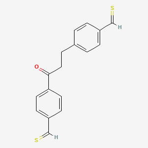 molecular formula C17H14OS2 B13088148 4-[3-(4-Methanethioylphenyl)-3-oxopropyl]thiobenzaldehyde 