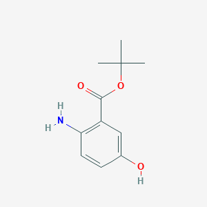 molecular formula C11H15NO3 B13088294 Tert-butyl 2-amino-5-hydroxybenzoate 