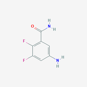 molecular formula C7H6F2N2O B13088302 5-Amino-2,3-difluorobenzamide 