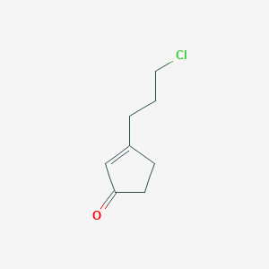 molecular formula C8H11ClO B13088334 3-(3-Chloropropyl)cyclopent-2-enone 