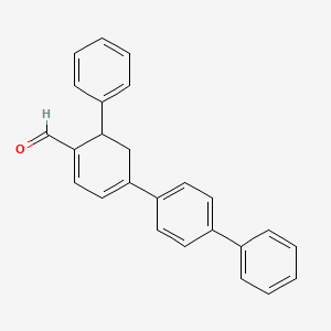 molecular formula C25H20O B13088343 6-phenyl-4-(4-phenylphenyl)cyclohexa-1,3-diene-1-carbaldehyde 