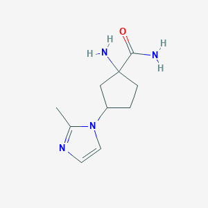 1-Amino-3-(2-methyl-1H-imidazol-1-YL)cyclopentane-1-carboxamide