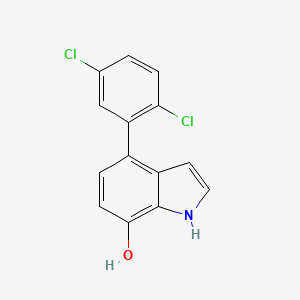 molecular formula C14H9Cl2NO B13088365 4-(2,5-Dichlorophenyl)-1H-indol-7-ol 