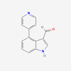 molecular formula C14H10N2O B13088383 4-(Pyridin-4-yl)-1H-indole-3-carbaldehyde 