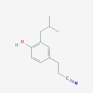 molecular formula C13H17NO B13088396 3-(4-Hydroxy-3-isobutylphenyl)propanenitrile 