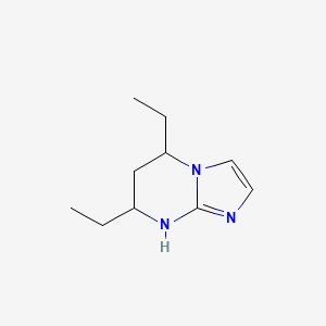 molecular formula C10H17N3 B13088416 5,7-diethyl-5H,6H,7H,8H-imidazo[1,2-a]pyrimidine 