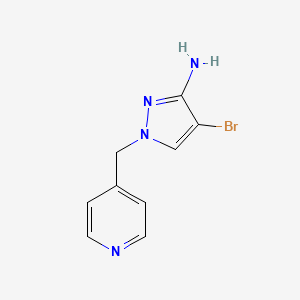 molecular formula C9H9BrN4 B13088429 4-Bromo-1-(pyridin-4-ylmethyl)-1H-pyrazol-3-amine 