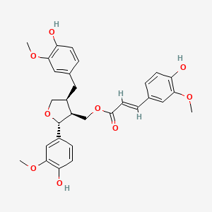 [(2R,3S,4S)-2-(4-hydroxy-3-methoxyphenyl)-4-[(4-hydroxy-3-methoxyphenyl)methyl]oxolan-3-yl]methyl (E)-3-(4-hydroxy-3-methoxyphenyl)prop-2-enoate