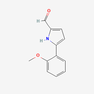 molecular formula C12H11NO2 B13088461 5-(2-Methoxyphenyl)-1H-pyrrole-2-carbaldehyde 