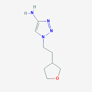 molecular formula C8H14N4O B13088496 1-[2-(Oxolan-3-yl)ethyl]-1H-1,2,3-triazol-4-amine 