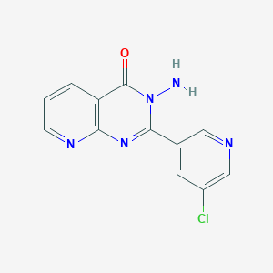 molecular formula C12H8ClN5O B13088509 3-Amino-2-(5-chloropyridin-3-YL)pyrido[2,3-D]pyrimidin-4(3H)-one 