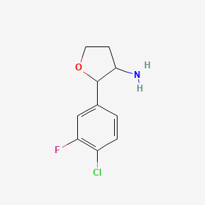 2-(4-Chloro-3-fluorophenyl)oxolan-3-amine