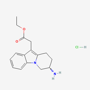 molecular formula C16H21ClN2O2 B13088528 (S)-Ethyl 2-(7-amino-6,7,8,9-tetrahydropyrido[1,2-a]indol-10-yl)acetate hydrochloride 