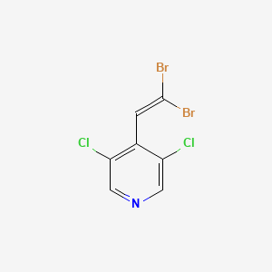 molecular formula C7H3Br2Cl2N B13088559 3,5-Dichloro-4-(2,2-dibromovinyl)pyridine 