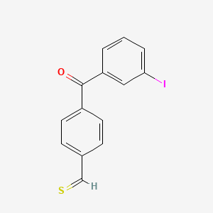 molecular formula C14H9IOS B13088588 4-(3-Iodobenzoyl)thiobenzaldehyde 