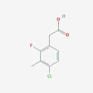 molecular formula C9H8ClFO2 B13088589 2-(4-Chloro-2-fluoro-3-methylphenyl)acetic acid 