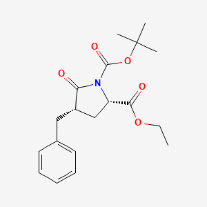 molecular formula C19H25NO5 B13088602 (2S,4S)-1-Boc-4-benzyl-5-oxopyrrolidine-2-carboxylic acid ethyl ester 