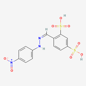 molecular formula C13H11N3O8S2 B1308861 4-[(Z)-[(4-nitrophenyl)hydrazinylidene]methyl]benzene-1,3-disulfonic acid CAS No. 197583-89-4