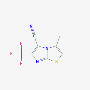 molecular formula C9H6F3N3S B13088610 2,3-Dimethyl-6-(trifluoromethyl)imidazo[2,1-b]thiazole-5-carbonitrile 