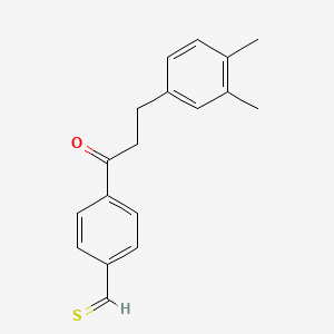 4-[3-(3,4-Dimethylphenyl)propanoyl]thiobenzaldehyde