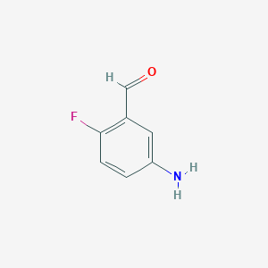 molecular formula C7H6FNO B13088659 5-Amino-2-fluorobenzaldehyde 