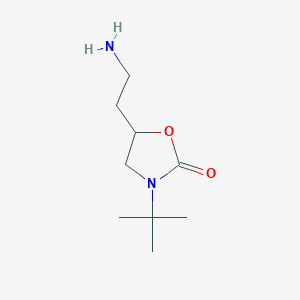 molecular formula C9H18N2O2 B13088672 5-(2-Aminoethyl)-3-tert-butyl-1,3-oxazolidin-2-one 