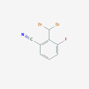 molecular formula C8H4Br2FN B13088680 2-(Dibromomethyl)-3-fluorobenzonitrile 