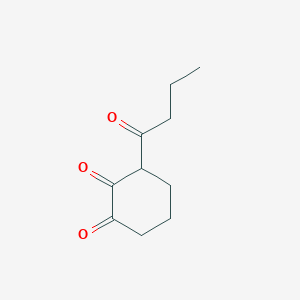 molecular formula C10H14O3 B13088695 3-Butanoylcyclohexane-1,2-dione 