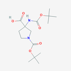 1-(tert-Butoxycarbonyl)-3-((tert-butoxycarbonyl)amino)pyrrolidine-3-carboxylic acid