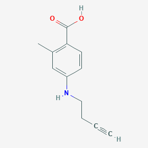 molecular formula C12H13NO2 B13088717 4-[(But-3-yn-1-yl)amino]-2-methylbenzoic acid 