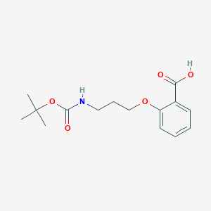 molecular formula C15H21NO5 B13088755 2-(3-((tert-Butoxycarbonyl)amino)propoxy)benzoic acid 