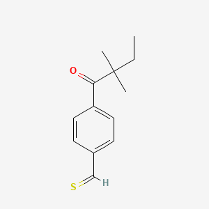 molecular formula C13H16OS B13088805 4-(2,2-Dimethylbutanoyl)thiobenzaldehyde 