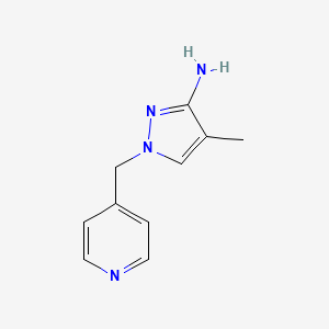 molecular formula C10H12N4 B13088828 4-Methyl-1-[(pyridin-4-yl)methyl]-1H-pyrazol-3-amine 