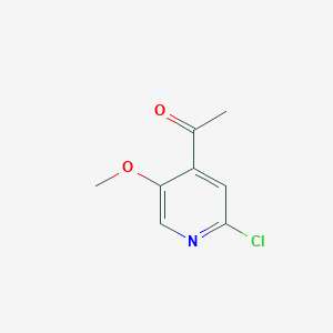 molecular formula C8H8ClNO2 B13088832 1-(2-Chloro-5-methoxypyridin-4-YL)ethanone 