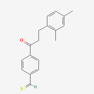 4-[3-(2,4-Dimethylphenyl)propanoyl]thiobenzaldehyde