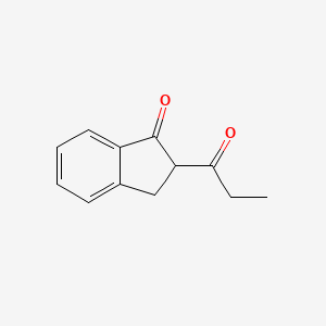 molecular formula C12H12O2 B13088853 2-Propanoyl-2,3-dihydro-1H-inden-1-one 