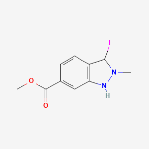 molecular formula C10H11IN2O2 B13088881 Methyl3-iodo-2-methyl-2,3-dihydro-1H-indazole-6-carboxylate 