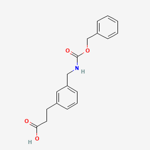 molecular formula C18H19NO4 B13088887 3-(3-((((Benzyloxy)carbonyl)amino)methyl)phenyl)propanoic acid CAS No. 1131595-05-5