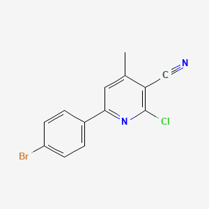 molecular formula C13H8BrClN2 B13088895 6-(4-Bromophenyl)-2-chloro-4-methylnicotinonitrile 